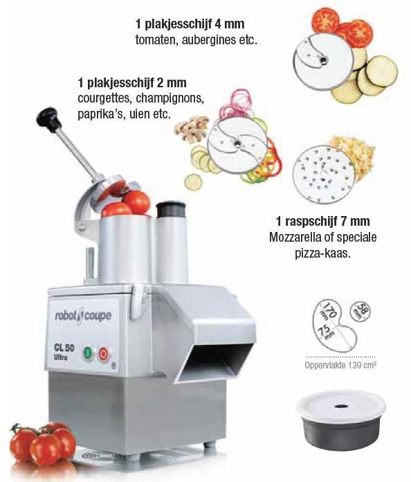 Robot Coupe Groentesnijder CL 50 Ultra Pizza 230V, Snelheid 375 tpm