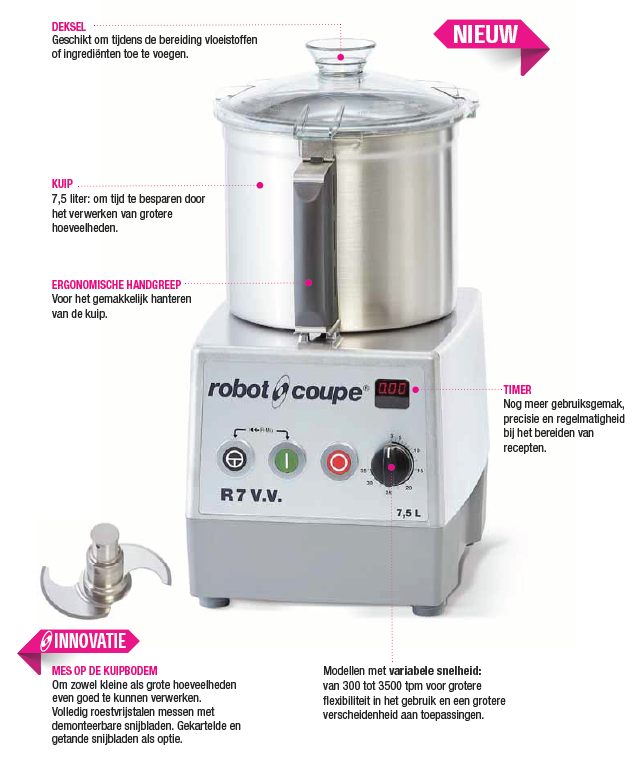 Robot Coupe Cutter R4 V.V. 230V, 4,5 liter, Var. 300 - 3500 tpm
